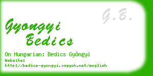 gyongyi bedics business card